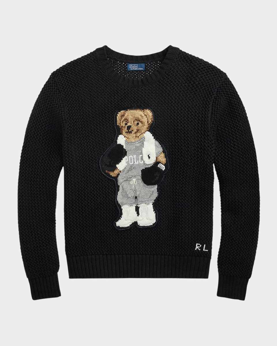 Polo Bear Cotton Crewneck Sweater